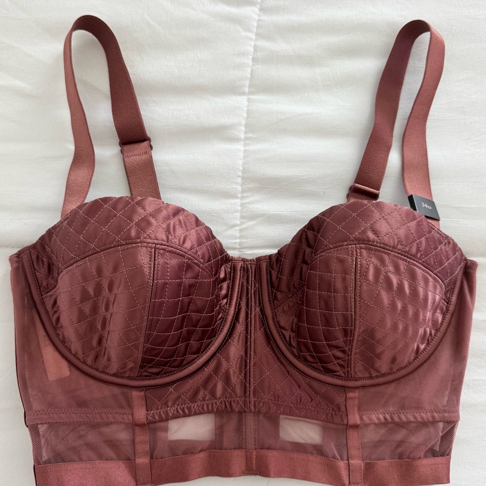 Victoria's Secret Brown Quilted Bra with Underwire Support